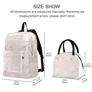 Floral Insulated <b>Lunch</b> Bag <b>Set</b> Portable Cooler Backpack Food Storage Tote for Work Picnic Travel - Product Image 2