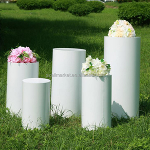 ชุดแท่นวางกระบอกโลหะสีขาวทันสมัย3ชิ้นแจกันดอกไม้แท่นวางเค้กสำหรับงานแต่งงานของตกแต่งบ้าน - Product Image 5
