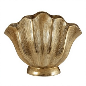 Vase en laiton style côtier, décoration de table, facilement transportable, fait main, vases antiques, plantes artificielles, pot de fleurs, décoration intérieure - Product Image 1