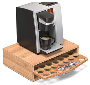 China manufacturing Biodegradable Bamboo Coffee Capsule Pod Storage Holder Organizer K-Cup Pods with Drawer