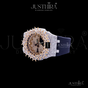 Indian Manufactured Minimalist Moissanite Diamond Quartz <b>Watch</b> Stainless Steel Casual Fashion <b>Wrist</b> <b>Watch</b> Available For Sale - Product Image 2