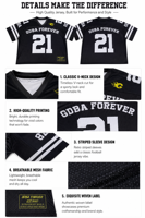 Maillot de football personnalisé avec nom d'équipe, tenue de jour de jeu personnalisée pour adulte et enfant, fan de football américain, séchage rapide compressé
