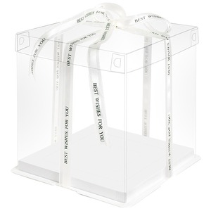 Boîte à gâteau transparente en PET de 10 pouces, moderne, luxueuse, multifonctionnelle, certifiée ISO9001, de qualité alimentaire, jetable, couleur personnalisable - Product Image 1