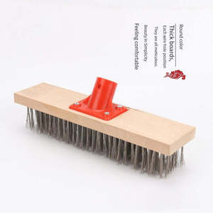 Brosse de nettoyage domestique multifonction de bonne qualité, manche en bois, brosse de balayage de fil d'acier - Product Image 4