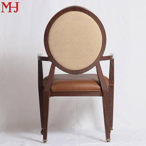 Otel yemek odası döşemeli yemek sandalyesi tekerlekli düğün salonu sandalye ile mobil kol dayama ziyafet sandalye - Product Image 4