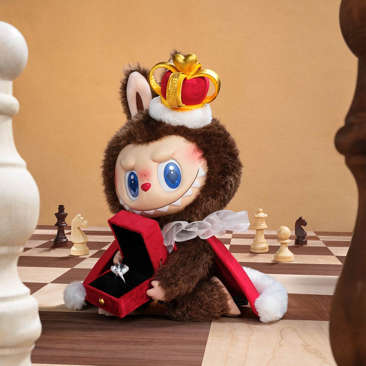 POP MART LABUBU LET&#39;S CHECKMATE ぬいぐるみ NEW POP MART THE MONSTERS Let's Checkmate Plush LABUBU KING