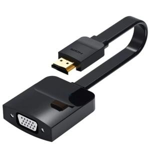 Convertisseur HDMI vers VGA avec prise jack 3,5 mm, longueur de 0,15 m, couleur noire, idéal pour diffuser du vidéo et de l'audio. * - Product Image 1