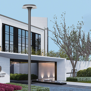 Lampe <span class=keywords><strong>de</strong></span> jardin LED en aluminium <span class=keywords><strong>avec</strong></span> poteau, étanche IP65, lampadaire rond, alimentation CA - Product Image 4