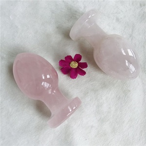 Grosir Natural 8-9cm Rose Quartz Anal Plug pink kristal Butt Plug penyembuhan - Product Image 2