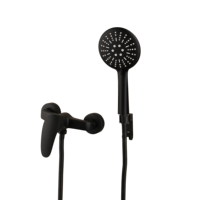 Système de douche et de bain en acier inoxydable poli pour hôtel avec barre coulissante réglable eau chaude/froide, pommeau de douche mural à jet doux et douchette à main