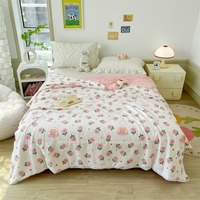 Couette d'été de luxe moderne à bords dentelés - Lavable et durable