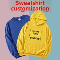 Maßgeschneiderter Werbe-Kapuzenpullover aus Samt Herbst Winter Plus Langarm Logo Arbeitskleidung