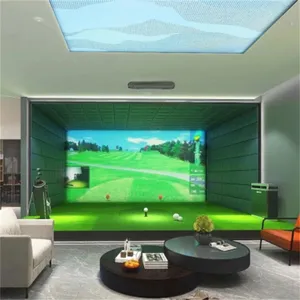 Monitor de entrenamiento de lanzamiento inflable, 3D simulador de golf de proyección, puertos de uso interior para casa