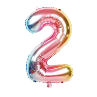 Ballons personnalisés pour fête d'anniversaire, nombres de 0 à 9 ballons en aluminium dégradé de couleur arc-en-ciel, 32 pouces, 1 pièce