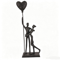 Sculptures de couple en fonte faites à la main, art abstrait cœur ballon, amoureux, décoration de salon, bureau, cadeau de mariage, anniversaire