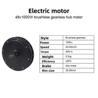 Kit de conversion de vélo électrique avec batterie au lithium, moteur magnétique adhésif en acier 48V 1000W pour roue arrière