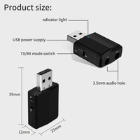 Adaptateur audio sans fil Bluetooth 2 en 1 ZF-169 avec prise jack 3,5 mm, récepteur Bluetooth USB et émetteur Bluetooth pour TV, PC, ordinateur portable, voiture