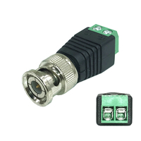 Cantell BNC mâle Balun adaptateur sans soudure coaxial Cat 5 Cat 6 connecteur de borne à vis Surveillance caméra vidéo DC Type alimentation