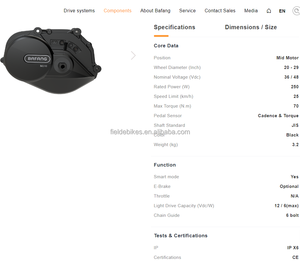 Spot Supply Bafang Mid Drive Moteur nu M210 MM G2300.250.C 36V 250W Kit de conversion de vélo électrique pour vélo ECity ETour - Product Image 6