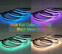 Lampu Strip LED Neon Digital RGB Full Color DMX512 Outdoor Pixel Tahan Air IP67 24V Chasing Running Hitam