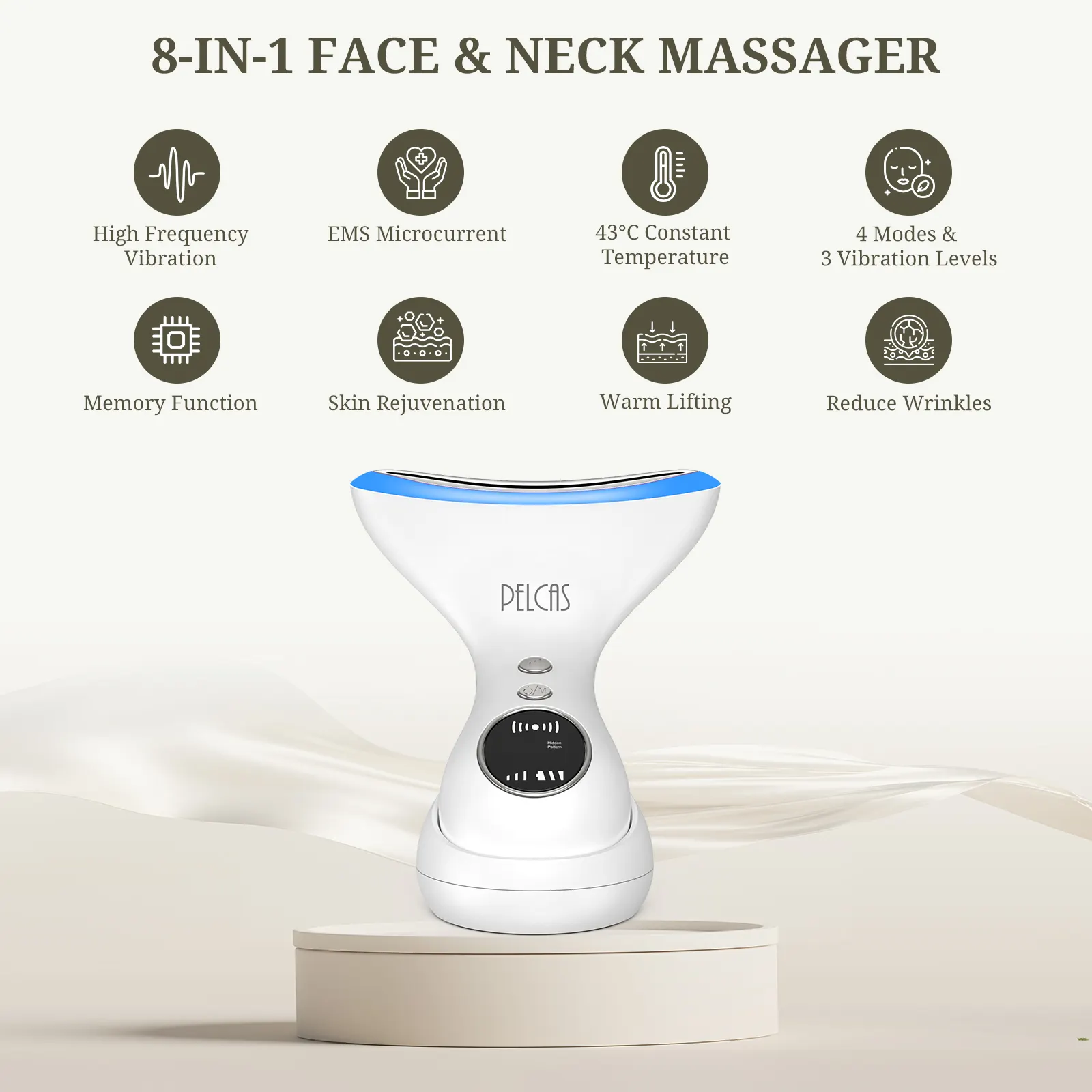 Máquina de estiramiento facial para terapia LED en el hogar, masajeador de cuello para blanquear los ojos, dispositivo de estiramiento facial antienvejecimiento para la piel antiarrugas