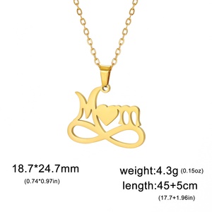 Collier pendentif cœur simple et tendance pour <span class=keywords><strong>maman</strong></span>, chaîne en acier inoxydable, cadeau pour la fête des mères - Product Image 6