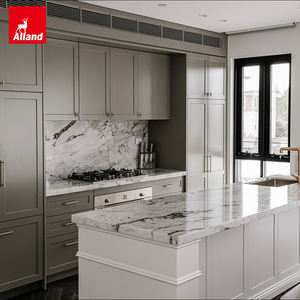 Gabinetes de Cocina Altos Independientes de Diseño Murah en Color Arena Alland, Compra Directa de China, con Estantes y Puertas para Almacenamiento en la Cocina - Product Image 1