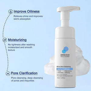 Nettoyant moussant doux végétalien biologique en gros, nettoyant pour le visage, contrôle du sébum, acide aminé, anti-rides, contrôle de l'acné du visage - Product Image 6