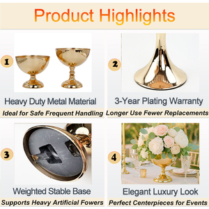 Hot Sell Design <strong>Flower</strong> Stand Table Decoration Centros De Mesa Para Boda Wedding Centerpiece Metal Gold Small <strong>Flower</strong> <strong>Vase</strong> - Product Image 4