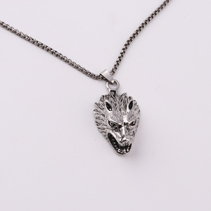 Vintage Stainless Chain Silver <strong>Wolf</strong> Pendant Alloy <strong>Necklace</strong> NA044 - Product Image 5
