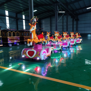 Thiết kế mới <span class=keywords><strong>2025</strong></span> phim hoạt hình động vật theo chủ đề 4 toa xe, đi xe cho trẻ em trackless Train điện thu hút đào tạo cho công viên giải trí - Product Image 3