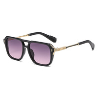 Monture de lunettes de vue carrée unisexe tendance, monture de lunettes en métal compatible avec les verres en polycarbonate pour hommes et femmes