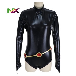 Disfraz de Raven para Adolescentes, Mono Negro para Mujer, Capa Morada con Capucha, Traje de Fiesta de Halloween - Product Image 4