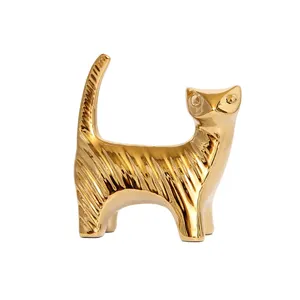 Personalizzato 2022 creativo personalizzato in ceramica artigianato dorato decorazione per ufficio regali per soggiorno piccoli ornamenti per arredamento per gatti
