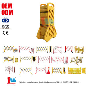 Barrière <span class=keywords><strong>de</strong></span> construction <span class=keywords><strong>mobile</strong></span> en plastique rétractable jaune barrière extensible porte route trafic d'eau allée barrière d'avertissement - Product Image 2