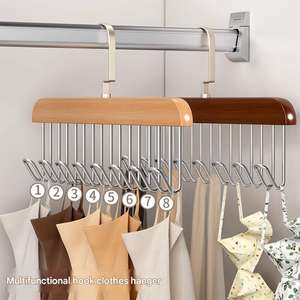 Porte-vêtements en bois à un seul niveau pour sous-vêtements, ceintures, élastiques et cravates – Présentoirs pour salon et supermarché - Product Image 3