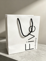 Sacs en papier cartonnés de luxe durables, résistants à la graisse, avec poignées en ruban, biodégradables, personnalisables avec logo pour vêtements