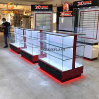 Kiosque d'exposition de téléphones portables en verre trempé écologique moderne avec éclairage LED – Présentoirs élégants pour téléphones