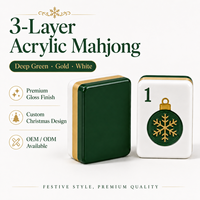 Ensemble de Mahjong Américain de Luxe Moderne Personnalisé Collection Noël Théâtral Originale en Acrylique 3 Couches pour 4 Joueurs – Vente en Gros