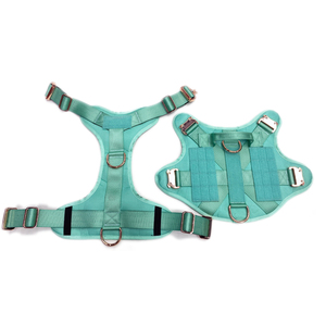Heavy Duty Tactical Dog Harness Set Dog <strong>Collar</strong> and Leash With Luxury <strong>Gold</strong> <strong>Metal</strong> Buckle and Soft Padded for Dogs - Product Image 5