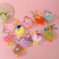Porte-clés pendentif en peluche 3D super mignon et doux, motifs loutre et canard réalistes, breloque de sac à dos écologique en forme de petit boule de charbon
