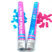 Nouveau bébé douche sexe révéler canon elle ou il garçon fille bleu rose sexe révéler papier poudre lanceur