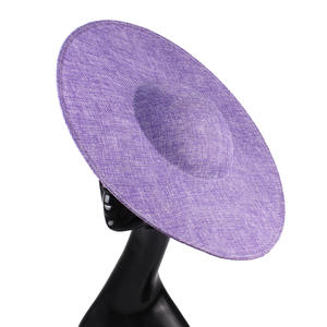 批发40厘米超大Sinamay帽子基地教堂德比迷人的蓝白色米色红色女帽派对场景用品 - Product Image 5