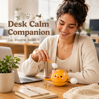 Jouet de percussion en bois en forme de poisson de dessin animé, jouet anti-stress mignon pour la décoration de bureau et de sac