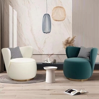 Canapés-chaises modernes en tissu de velours orange pour les loisirs des chambres d'hôtel pour le salon mobilier de fauteuil de salon