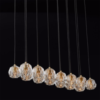 Lustres modernes de luxe léger pour salons, escaliers, salles à manger, hôtels. Lampes en cristal et en cuivre, fabrication sur mesure directe d'usine.