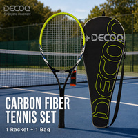 DECOQ Raquette de tennis en fibre de carbone pour entraînement en club et équipe, logo personnalisé OEM, durable, gamme intermédiaire-avancée, vente en gros et approvisionnement en vrac