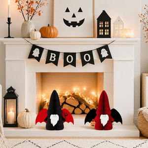 Décoration pliable écologique Halloween : Démon, Leprechaun, Gnome, Elfe – Ornements 3D en papier nid d'abeille pour fêtes, maison et vitrine - Product Image 5