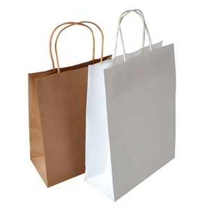 Sacchetto <span class=keywords><strong>di</strong></span> Carta Kraft Personalizzato con Logo, Bianco e Marrone con Manici per Promozioni Alimentari - Per Regali, <span class=keywords><strong>Artigianato</strong></span> e Shopping in Dimensioni Personalizzate - Product Image 4