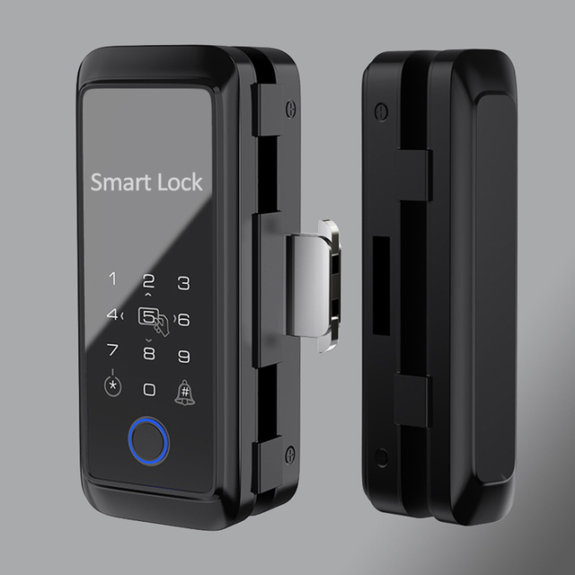 Wireless Tuya Smart Biometric Fingerprint Smart Phone Unlock Digital Password Cloud Wood Door & Glass Door Lock Sliding Door
